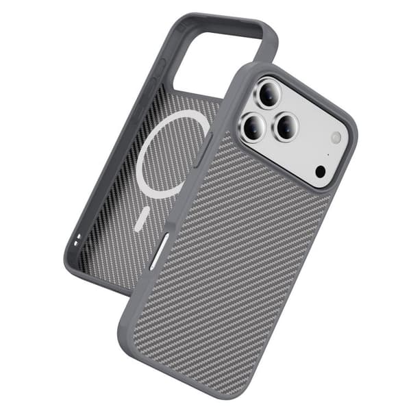 iPhone 18 Pro Max / iPhone 17 Pro Max Skal med Kolfiberstruktur och MagSafe Grå
