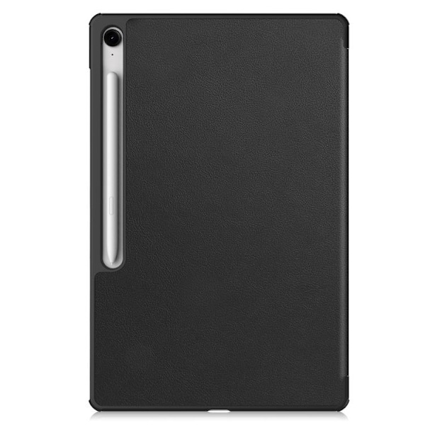 Samsung Galaxy Tab S10 FE+ Skal Custer Pure Color 3-Faldig Smart Läderfodral Svart