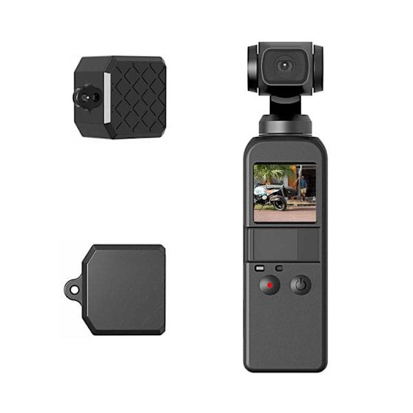 2 i 1 diamantstruktur silikonfodral set till DJI OSMO Pocket Svart