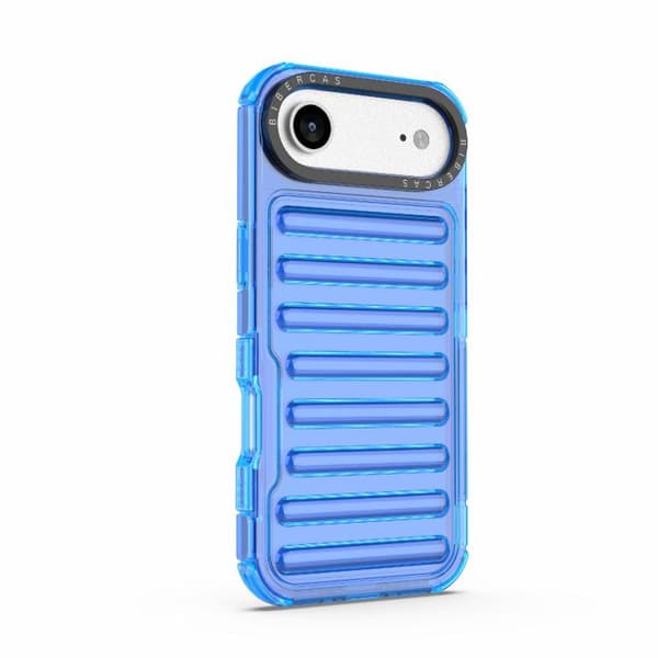 iPhone 17 Air Skal - hög transparens TPU hybrid PC med luftkudde Transparent blå