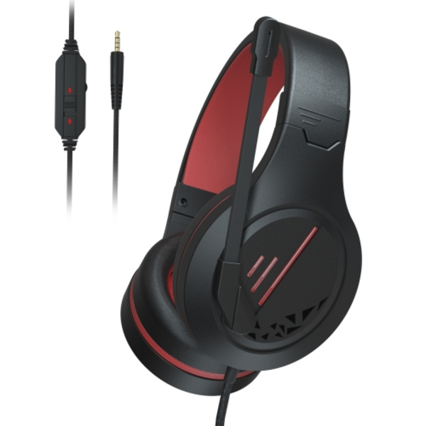SADES MH601 3,5 mm plugg trådbunden brusreducerande E-sports spelheadset med infällbar mikrofon Svart röd