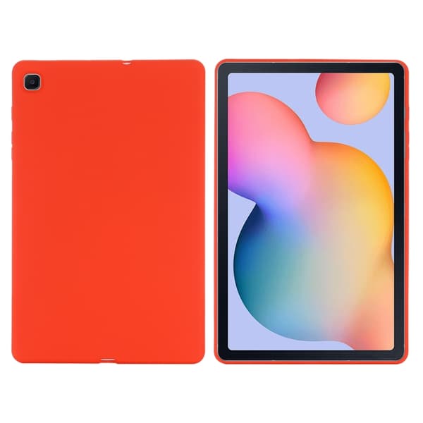 Samsung Galaxy Tab S6 Lite Solid Färgad Silikonfodral, Stöttåligt Röd