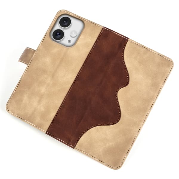 iPhone 16 Pro Max Skal Läder med Horisontell Flip Design Gul