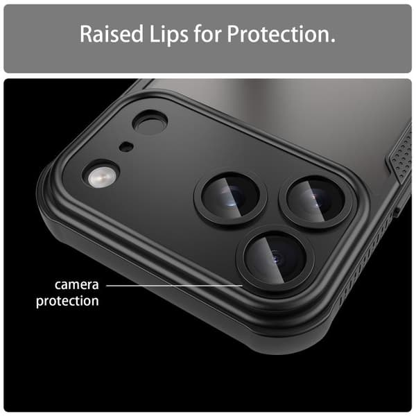 iPhone 18 Pro Max / iPhone 17 Pro Max Skal - Armor Glaze PC Hybrid TPU Svart