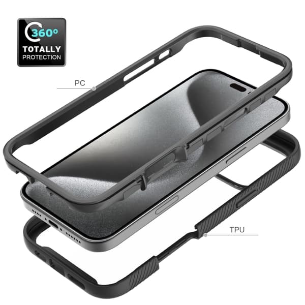iPhone 16 Pro Skal - Stjärnhimmel Solid Färg Stötsäker TPU Klar PC Mobilskal Röd