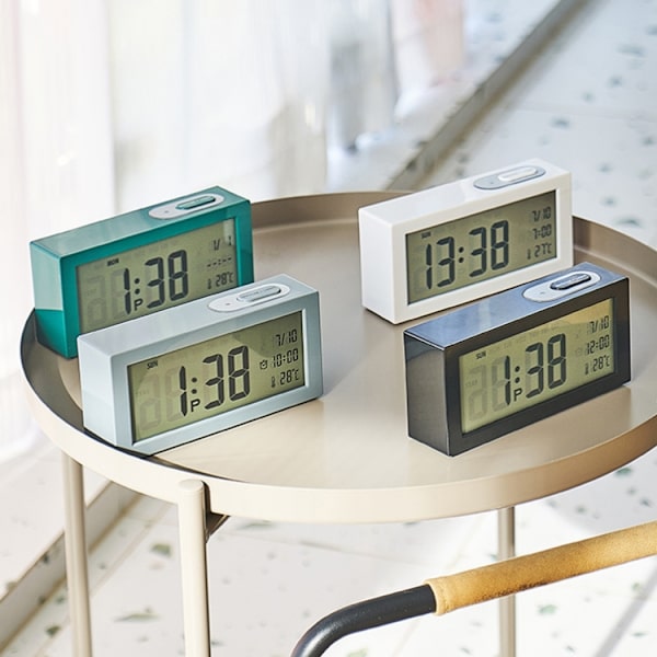 8890H Multifunktionell fotosensitiv sängbordsliten väckarklocka LCD-skärm digital klocka (grå)