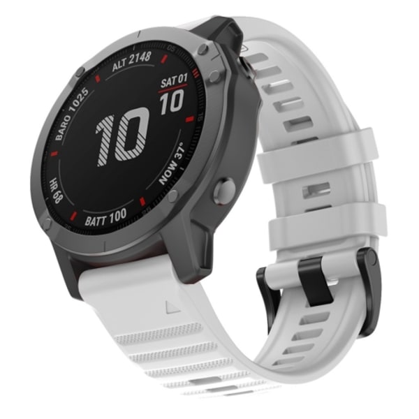 För Garmin Fenix ​​6X 26mm Silikon Smart Watch Watch Band White
