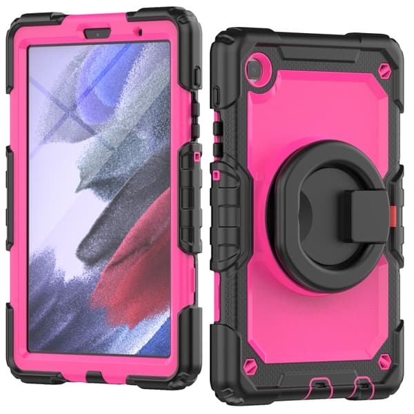 Samsung Galaxy Tab A7 Lite Silikon + PC Fodral med Armband Rosaröd
