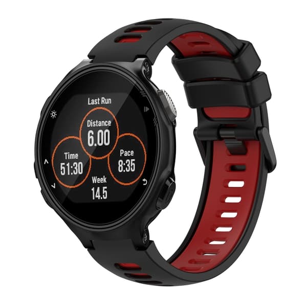 För Garmin Forerunner 735 / 735XT Tvåfärgad watch Black-Red