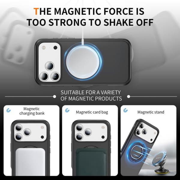 iPhone 18 Pro Max / iPhone 17 Pro Max Skal med C MagSafe Gear Holder Svart