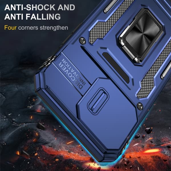 iPhone 16 Pro Skal med Armor PC + TPU Kameraskydd Marinblå