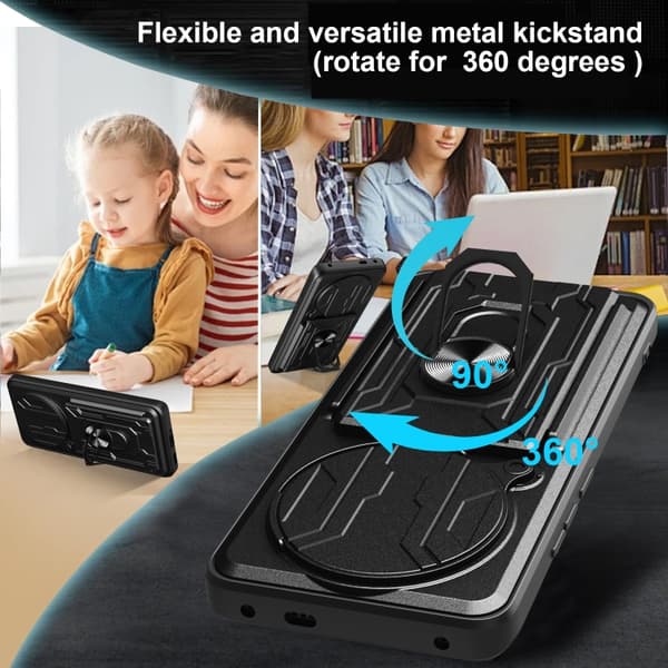 Redmi Note 14 Pro+ 5G Fodral med Sliding Camshield TPU+PC och Kortfack Blå