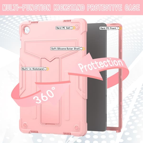 Samsung Galaxy Tab A9+ / A11+ Robot Silikon Hybridfodral Roséguld