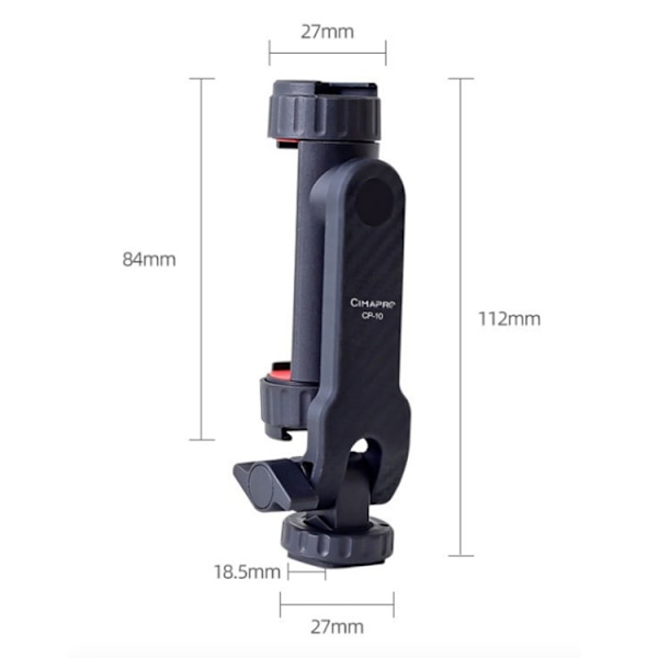 Cimapro Swivel Cold Boot Kamera Telefonfäste Extern Stativ Vit
