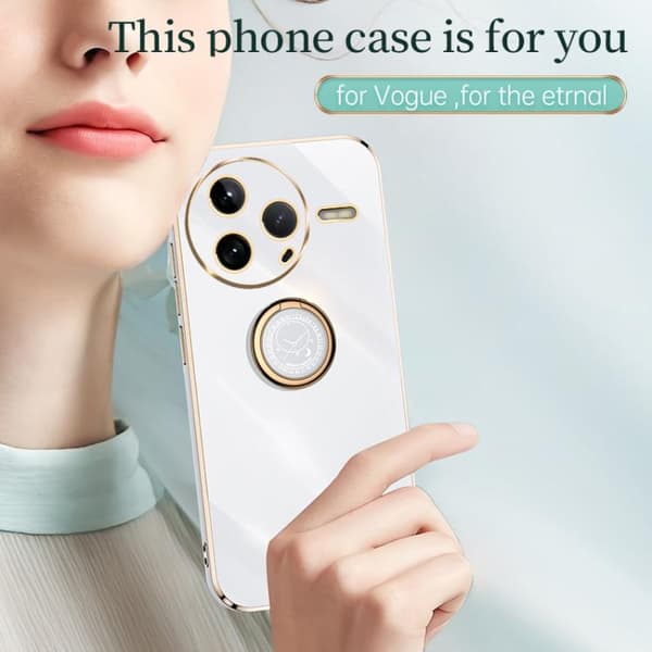 Redmi K80 - XINLI 6D Electropläterad TPU Mobilskal med Ringhållare Himmelsk blå