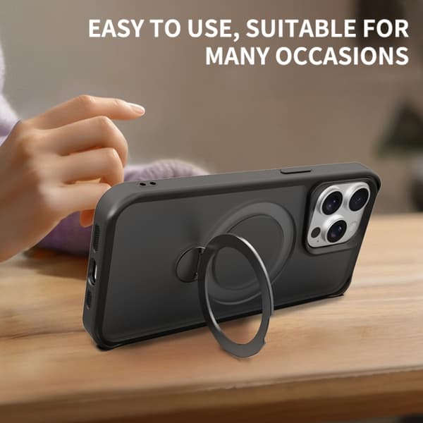 iPhone 16 Pro Unsynlig Fulcrum Hållare MagSafe Skal Grå