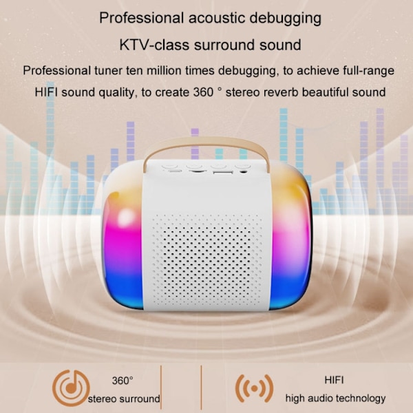 Y5 1 Mikrofon Bärbar Bluetooth-högtalare Hemma och Utomhus Trådlös Karaoke Ljud(Rosa)