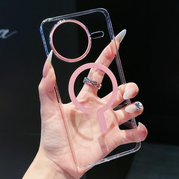 Redmi K80 Pro - Högtransparant PC MagSafe fodral Rosa