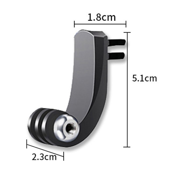 TELESIN Center Vertical Bend Arm Sports Camera Accessories För GoPro HERO11 Black / HERO9 Black / DJI Osmo Action 3