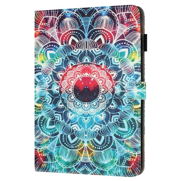 iPad 11 11:e generation / 10.9 10:e generation 2022/2025 Målade Skal Läder Fodral Mandalas