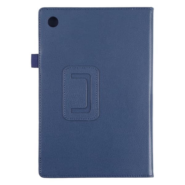 Samsung Galaxy Tab A8 10.5 (2021) Litchi Textur Läderfodral Mörkblå