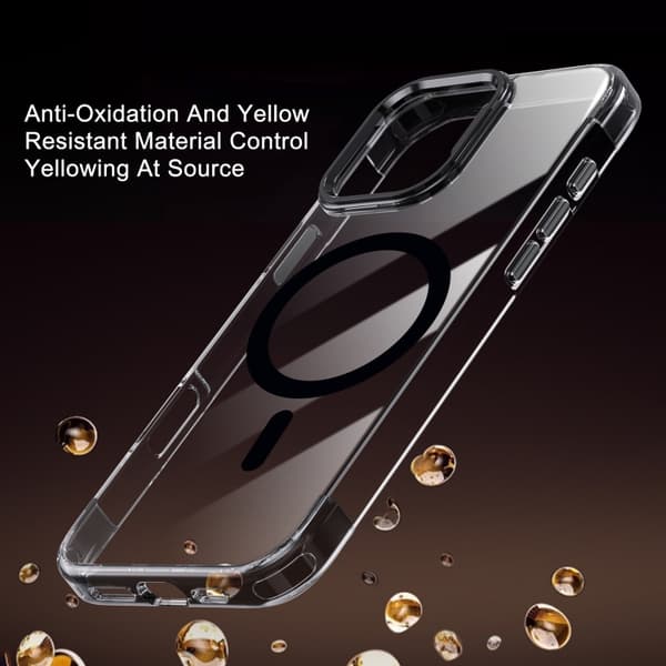 iPhone 16 Pro Max Skal - 3 1 Magnetisk MagSafe Kristall Telefon Skal Transparent grå