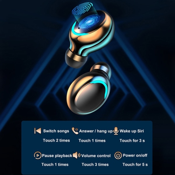 F9-5C Macaron-serie LED-ljus + digital display brusreducerande Bluetooth-hörlurar Gul