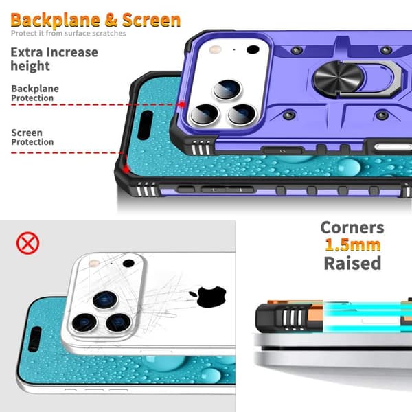 iPhone 18 Pro / iPhone 17 Pro Skal med Ringhållare Purpur