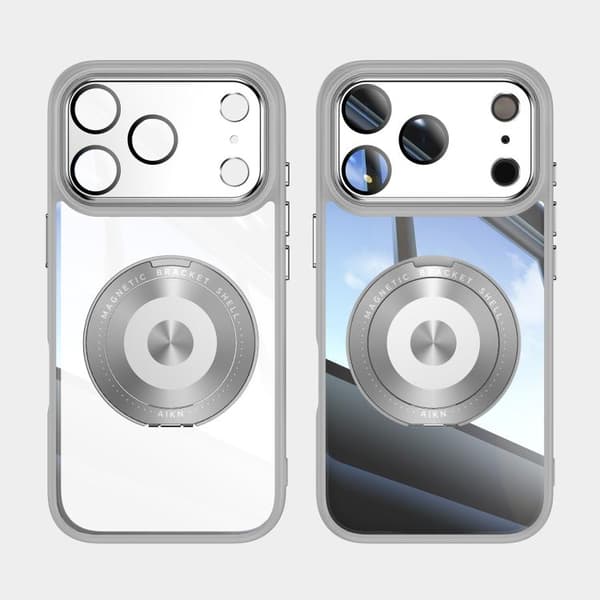 iPhone 18 Pro Max / iPhone 17 Pro Max 360 Hållare Magsafe Akryl Hybrid TPU Skal Grå