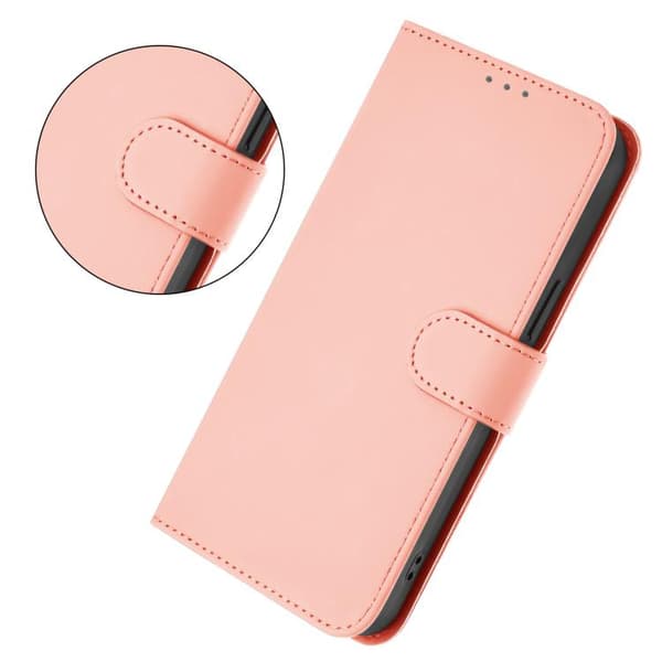 iPhone 17 Air Skal läderfodral med lanyard - solid färg Rosa