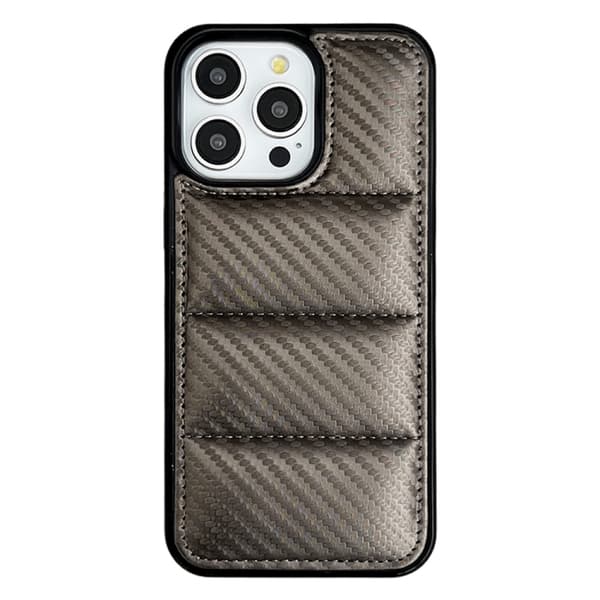 iPhone 16 Pro Max Skal med Kolfibertextur - Elegant och Skyddande Mobilfodral Grå