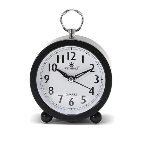 Kontorshem Rund Alarmklocka Studentklocka Present (Svart)
