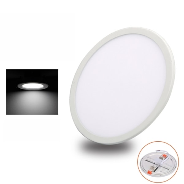 LED Rund Ultratunn Infälld Downlight Justerbar Panel Ljus, Strömförsörjning: 6W (Vitt ljus)