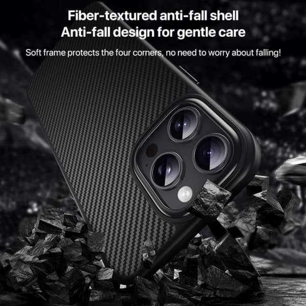 iPhone 16 Pro Max Kevlar Fiber Stötsäker MagSafe Skal