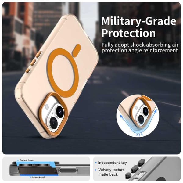 iPhone 17 Skal - Candy Magsafe PC Hybrid TPU Orange