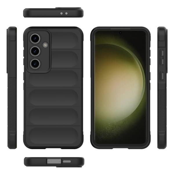 Samsung Galaxy S24 FE 5G Skal Magic Shield TPU + Flanell Svart