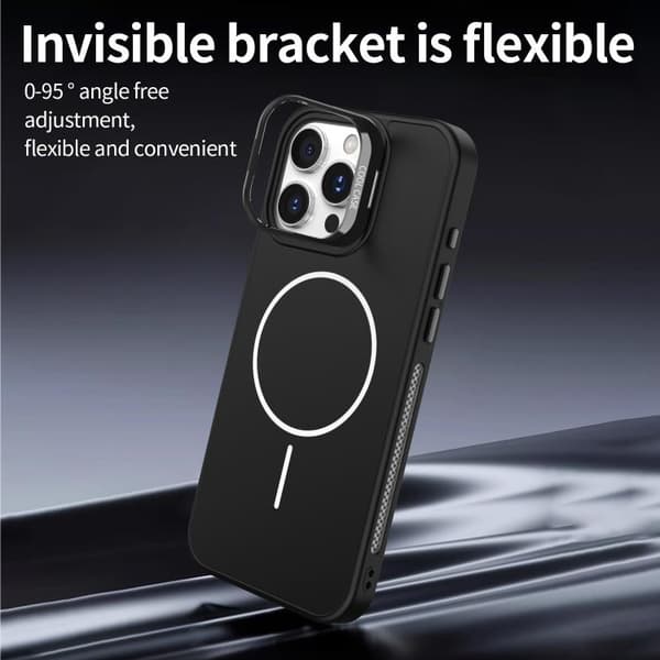 iPhone 16 Pro Max Organisk Silikon Linshållare MagSafe Skal Svart