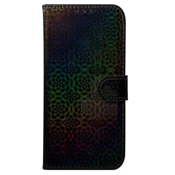 iPhone 18 Pro Max / iPhone 17 Pro Max Skal Läderfodral med Färgglad Magnetspänne Svart