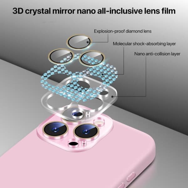 iPhone 16 Pro Nano Linsskydd Flytande Silikon Skal Titanblå