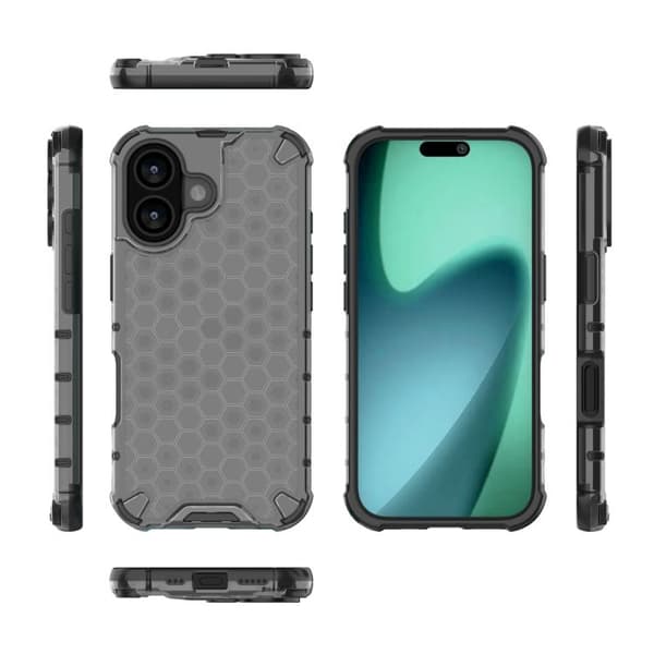 iPhone 17 Skal med Honeycomb Stötskydd Svart