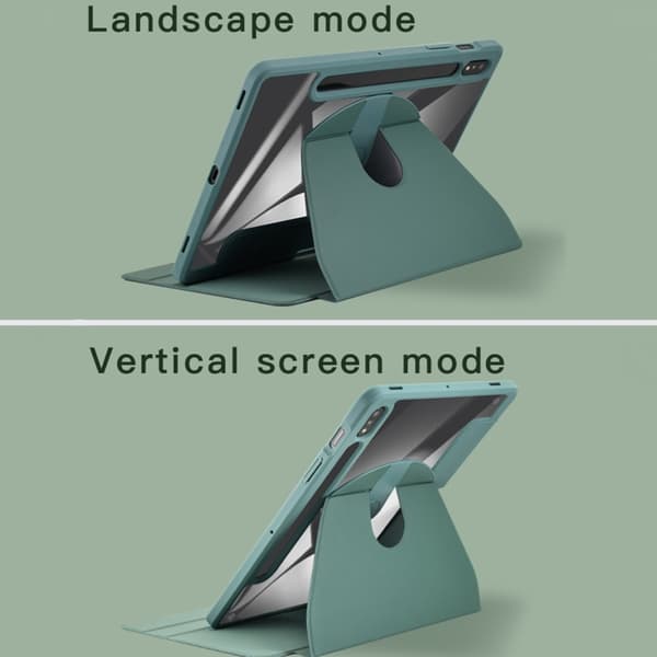 Samsung Galaxy Tab S8 Ultra 360° Rotationsskydd i läder Svart