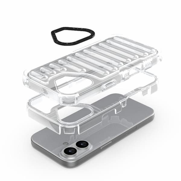 iPhone 17 Skal - hög transparens TPU hybrid PC med luftkudde Transparent