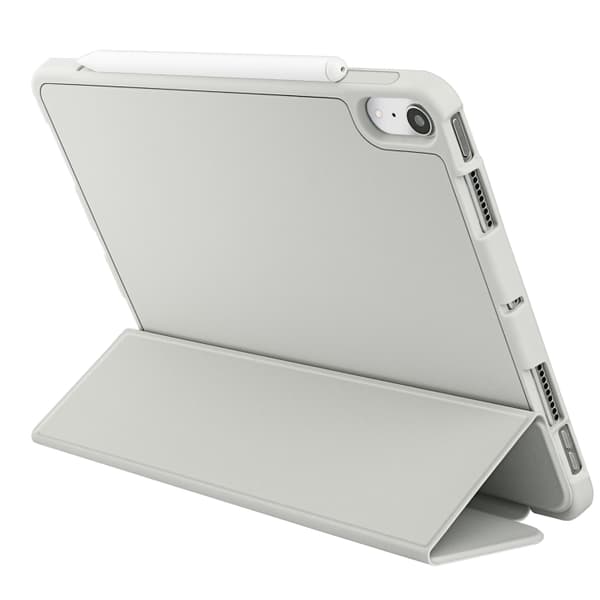 iPad mini 6 / mini 2024 Fodral i läder - Tri-Fold Holder Smart Skal Vit