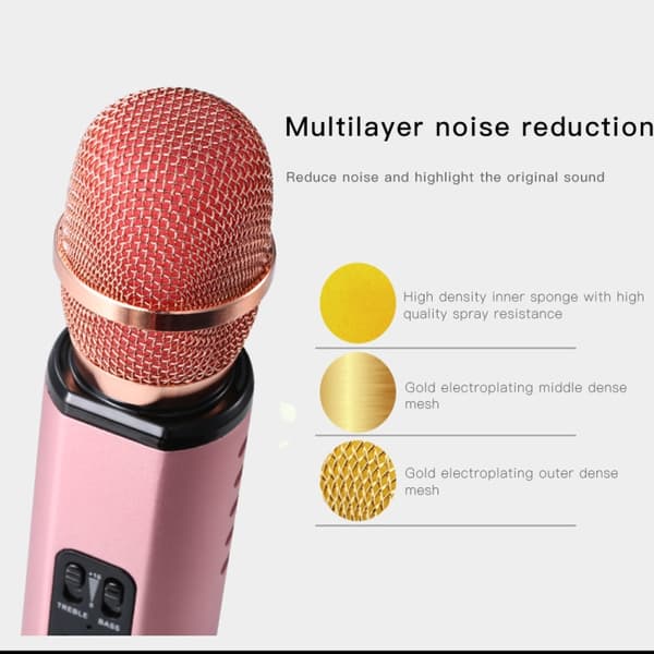 K6 Bärbar Inre Magnetisk Dubbel Högtalare Bluetooth Telefon Dator Mikrofon (Rosa)