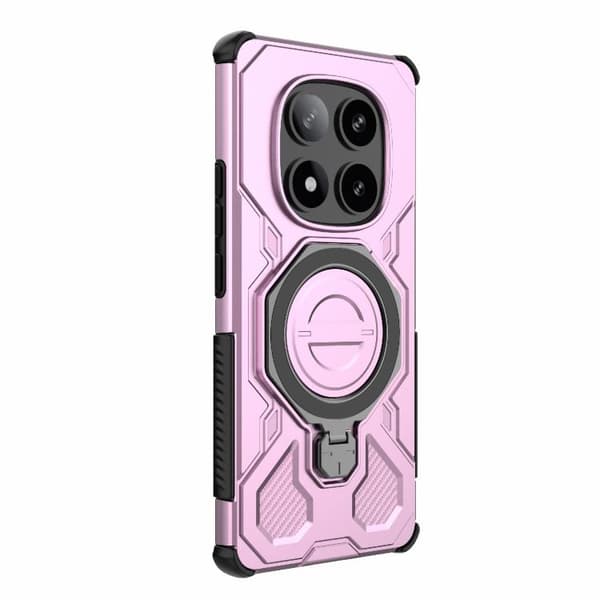 Redmi Note 14 Pro 5G J-20 - Solid Färg MagSafe Magnetisk TPU+PC Mobilskal Rosa