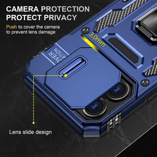 iPhone 16 Pro Max Skal med Armor PC + TPU Kameraskydd Marinblå