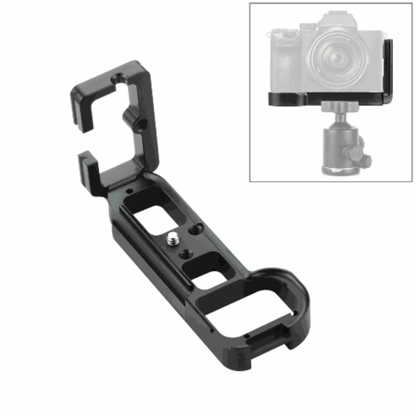 1/4 tums vertikal fotografering snabbkoppling L-platta fäste bas hållare för Sony A7R / A7 / A7S Svart