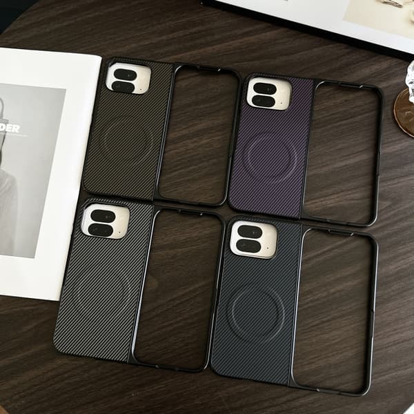 för Pixel 9 Pro Fold Skal i Kolfiberläder med MagSafe - PC Telefonfodral Silver