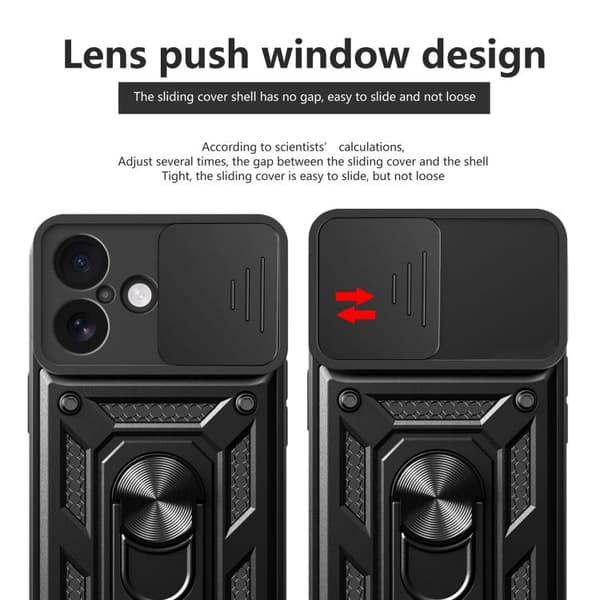 iPhone 17 Skal med Glidande Kameraskydd - TPU+PC Blå