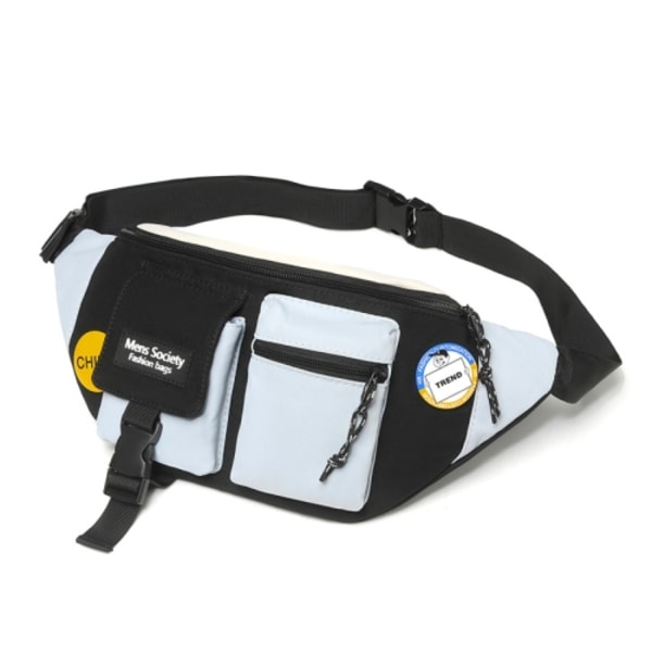 Y9574 Canvas Crossbody Single Shoulder Backpack Light Sports Chest Bag Svart